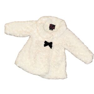 Girls Rule! Ivory Faux Fur Coat Size 12 Months